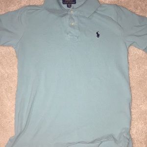 Navy blue pony Cotton Mesh Green Polo